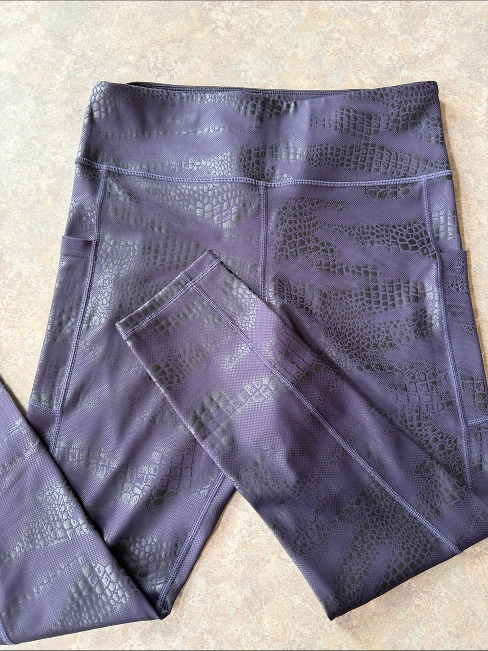ZYIA Purple Snake-Print Leggings